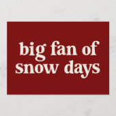 雪の日が大好きな冬休みの先生たちのおもしろいマッチングギフト 招待状 (正面)