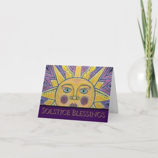 雪の日に太陽を折り畳んだグリーティングカード カード (正面)