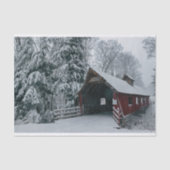 雪の日に迎え入れる納屋 薄葉紙 (正面)