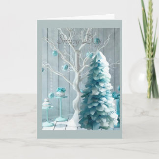 雪の日のあたたかな願い カード