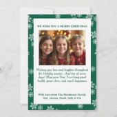 雪の日のカスタム写真クリスマスカード | Green シーズンカード (裏面)