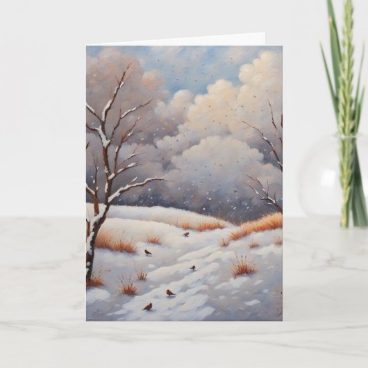 雪の日のクリスマスカード カード (正面)