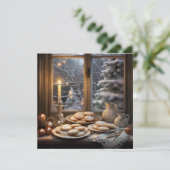 雪の日のクリスマスクッキー カード (スタンド正面)