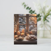 雪の日のクリスマスクッキー ポストカード (スタンド正面)