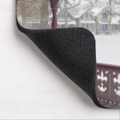 雪の日のポーチビュー – マーサのブドウ畑 マウスパッド (コーナー)