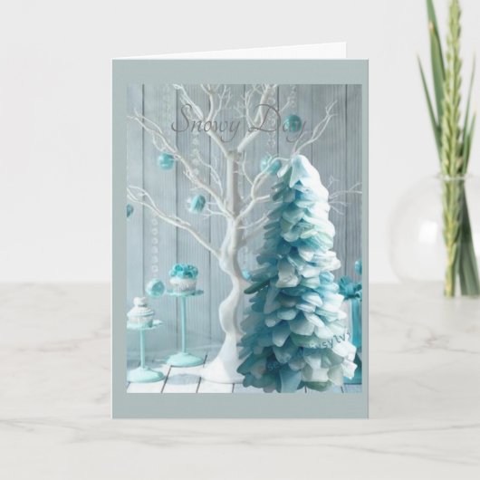 雪の日の温かい願い カード (正面)