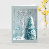 雪の日の温かい願い カード (黄色い花)