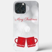 雪の日の豪華な赤いクリスマスのお茶 Case-Mate iPhoneケース (裏面)