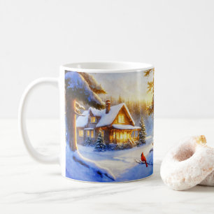 雪の日の(鳥)ショウジョウコウカンチョウ コーヒーマグカップ