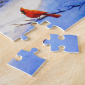 雪の日の（鳥）ショウジョウコウカンチョウ ジグソーパズル (側面)