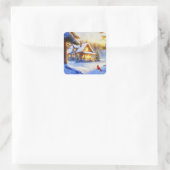 雪の日の（鳥）ショウジョウコウカンチョウ スクエアシール (バッグ)