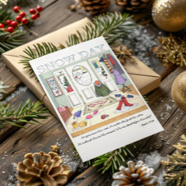 雪の日はがき感動的 ポストカード