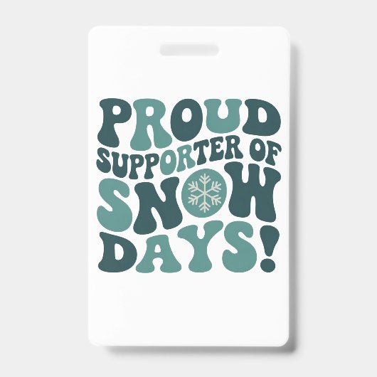 雪の日を応援する先生 クリスマス バッジ (正面)