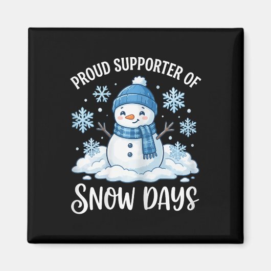 雪の日を応援する自慢の先生の仲間 テ マグネット (正面)