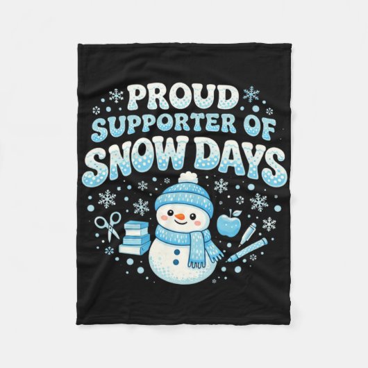 雪の日を応援する自慢の先生 楽しい先生用グッズ フリースブランケット (正面)