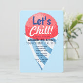 雪の日を涼しくしよう！ スノーコーン キッズ バースデー 招待状 (スタンド正面)