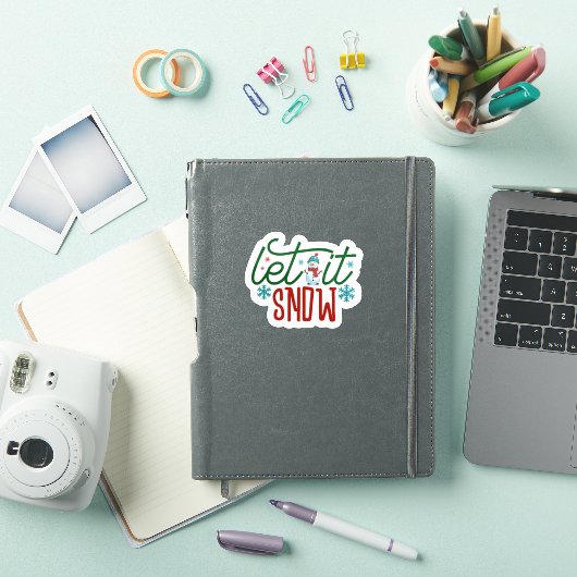 雪の日を祝うクリスマスステッカー シール (iPadカバー)
