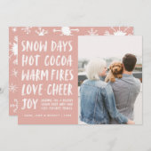 雪の日クリスマスウィッシュリストクリスマスフォトカード シーズンカード (正面/裏面)