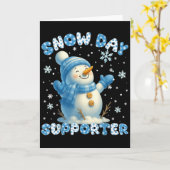 雪の日サポーター かわいい雪だるま 雪の結晶 クリスマス カード (黄色い花)