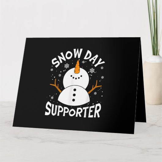 雪の日サポーター スノーフレーク 面白い先生 クリスマス カード (正面)