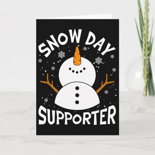 雪の日サポーター スノーフレーク 面白い先生 クリスマス カード (正面)