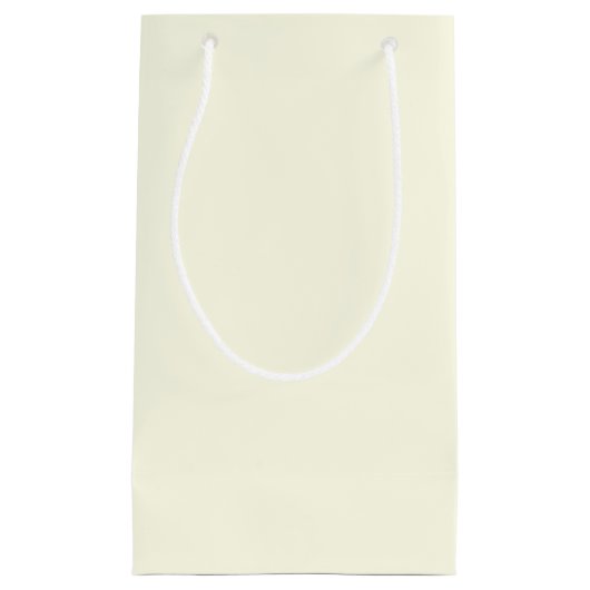 雪の日ホリデー無地のクリーム スモールペーパーバッグ (正面)