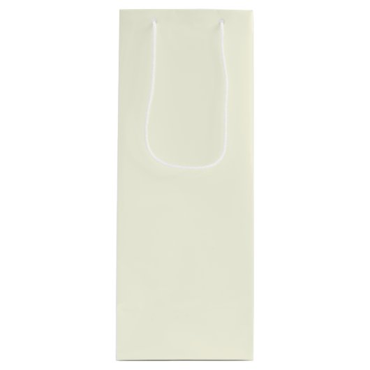 雪の日ホリデー無地のクリーム ワインギフトバッグ (正面)