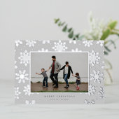 雪の日挫折したフォトカード 箔シーズンカード (立ち正面)