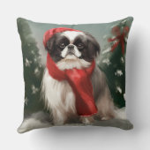 雪の日本のクリスマスに愛犬 クッション (裏面)