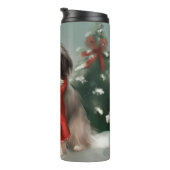 雪の日本のクリスマスに愛犬 タンブラー (回転右)