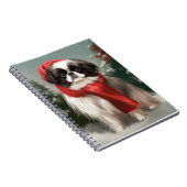 雪の日本のクリスマスに愛犬 ノートブック (右側)