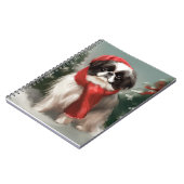 雪の日本のクリスマスに愛犬 ノートブック (左側)