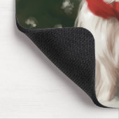 雪の日本のクリスマスに愛犬 マウスパッド (コーナー)