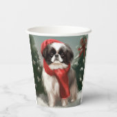 雪の日本のクリスマスに愛犬 紙コップ (裏面)