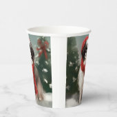 雪の日本のクリスマスに愛犬 紙コップ (右)