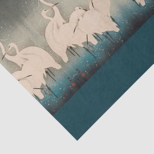 雪の日本の中のエグレート野生生物アジアティッシュペーパー 薄葉紙 (詳細)