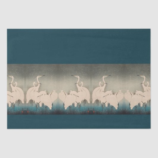 雪の日本の中のエグレート野生生物アジアティッシュペーパー 薄葉紙 (正面)