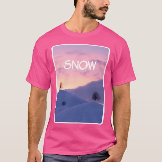 雪の日没がアクティブ Tシャツ (正面)
