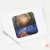 雪の日没2010 スクエアシール (封筒)