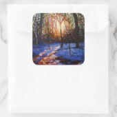 雪の日没2010 スクエアシール (バッグ)