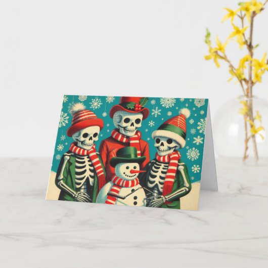 雪の日 カード (黄色い花)