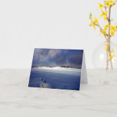 雪の日 カード (黄色い花)