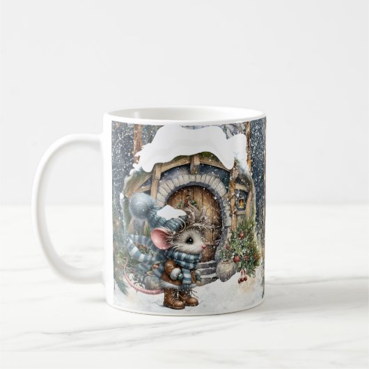 雪の日 コーヒーマグカップ (左)