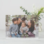 雪の日 ハッピー ニュー イヤー フォト カード (スタンド正面)