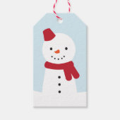 雪の日 – バニー&雪だるま ギフトタグ (正面)