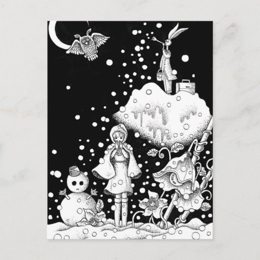 雪の日 ポストカード (正面)