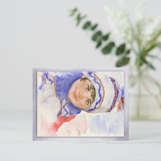 雪の日 ポストカード (スタンド正面)