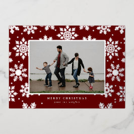 雪の日 失敗した プレスされた フォトカード 箔シーズンカード