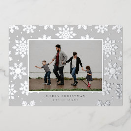 雪の日 失敗した プレスされた フォトカード 箔シーズンカード