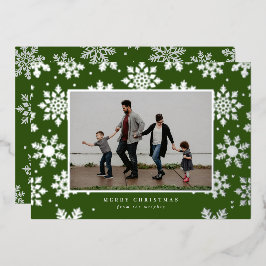 雪の日 失敗した プレスされた フォトカード 箔シーズンカード